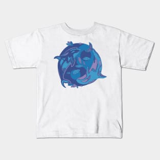 Mountain Blue Balanced Orca Whales Kids T-Shirt